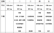后塍幼儿园第三周幼儿食谱